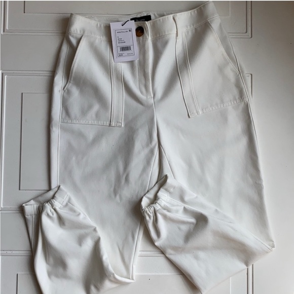 NWT Theory White Polyester Blend Jogger Pants Size 2 - Picture 1 of 6